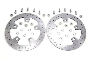 HARLEY Duro 11.8 インチ ドリルド フロント ブレーキ ディスク セット ステンレススチール 2014-UP に適合 HARLEY Duro 11.8 inch Drilled Front Brake Disc Set Stainless Steel fits 2014-UP 【並行輸入品】