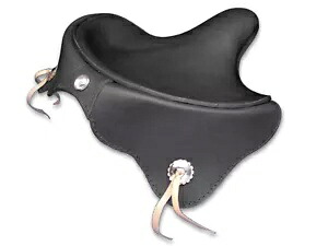ハーレー ブラック レザー ソロ シート スカート付き 1936-1940 EL、1941-1984 FL、192 に適合 HARLEY Black Leather Solo Seat with Skirt fits 1936-1940 EL, 1941-1984 FL, 192 【並行輸入品】