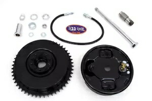 HARLEY リアブレーキドラムアセンブリ ブラック 1958-1966 FL に適合、 HARLEY Rear Brake Drum Assembly Black fits 1958-1966 FL, 【並行輸入品】
