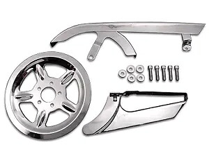 HARLEY クロームベルトガードとプーリーカバーキットは 2004-2013 XL に適合します。 HARLEY Chrome Belt Guard and Pulley Cover Kit fits 2004-2013 XL, 【並行輸入品】