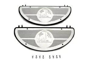 HARLEY ブラック レプリカ ドライバー ハーフムーン フットボード セット 1936-1952 EL、1941-196 に適合 HARLEY Black Replica Driver Half Moon Footboard Set fits 1936-1952 EL, 1941-196 【並行輸入品】