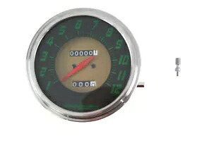 ハーレー FLH 2:1 比率レプリカ グリーンフェイス スピードメーター 1956-1961 FL に適合、 HARLEY FLH 2:1 Ratio Replica Green Face Speedometer fits 1956-1961 FL, 【並行輸入品】｜カスタムパーツ WORLD倉庫