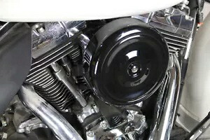 HARLEY 8 インチ ラウンド エア クリーナー キット ブラック 2008-2016 FLH に適合、 HARLEY 8 inch Round Air Cleaner Kit Black fits 2008-2016 FLH, 【並行輸入品】