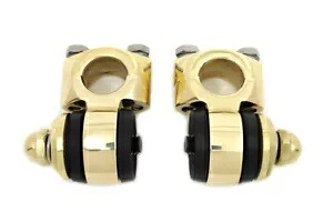 HARLEY ポリッシュブラスフランダースライザートップは、1941-1948 FL、1936-1952 W、に適合します。 HARLEY Polished Brass Flanders Riser Tops fits 1941-1948 FL, 1936-1952 W, 【並行輸入品】