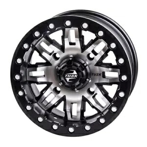 4/156 タスク ティートン ビードロック ホイール 15x10 5.0 + 5.0 機械加工/ブラック 185-279-0031 4/156 Tusk Teton Beadlock Wheel 15x10 5.0 + 5.0 Machined/Black 185-279-0031 【並行輸入品】