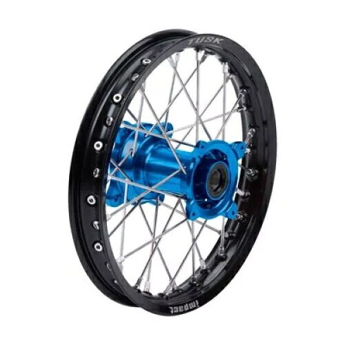 Tusk Impact コンプリート ホイール - リア 14 x 1.60 ブラック リム/シルバー スポーク/ブルー ハブ Tusk Impact Complete Wheel - Rear 14 x 1.60 Black Rim/Silver Spoke/Blue Hub 【並行輸入品】|カスタムパーツ WORLD倉庫