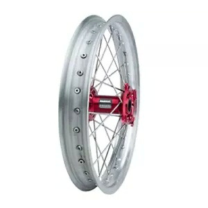 Tusk Impact コンプリート ホイール - リア 18 x 2.15 シルバー リム/シルバー スポーク/レッド ハブ Tusk Impact Complete Wheel - Rear 18 x 2.15 Silver Rim/Silver Spoke/Red Hub 【並行輸入品】