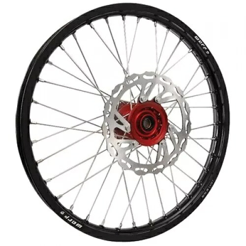 Warp 9 コンプリート ホイール キット - フロント 21 x 1.60 ブラック リム/レッド ハブ/シルバー スポークと Warp 9 Complete Wheel Kit - Front 21 x 1.60 Black Rim/Red Hub/Silver Spokes and 【並行輸入品】｜カスタムパーツ WORLD倉庫
