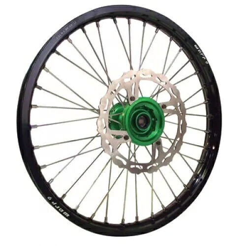 Warp 9 コンプリート ホイール キット - リア 19 x 2.15 ブラック リム/グリーン ハブ/シルバー スポークと Warp 9 Complete Wheel Kit - Rear 19 x 2.15 Black Rim/Green Hub/Silver Spokes and 【並行輸入品】