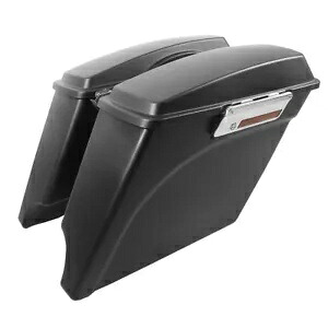 マットブラック 5 インチ ストレッチハードサドルバッグ ハーレーツーリンググライド 1993-2013 に適合 Matte Black 5" Stretched Hard SaddleBags Fit For Harley Touring Glide 1993-2013 【並行輸入品】｜カスタムパーツ WORLD倉庫