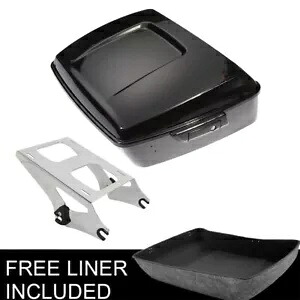 キングパック トランク クロームマウントラック付き ハーレーツアーパックツーリング 2014-2023 に適合 King Pack Trunk w/ Chrome Mount Rack Fit For Harley Tour Pak Touring 2014-2023 【並行輸入品】