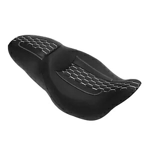 運転席・助手席 2UP シートセット ホワイトステッチ ハーレーツーリング 2009-2023 に適合 Driver Passenger 2-UP Seat Set White Stitching Fit for Harley Touring 2009-2023 【並行輸入品】｜カスタムパーツ WORLD倉庫