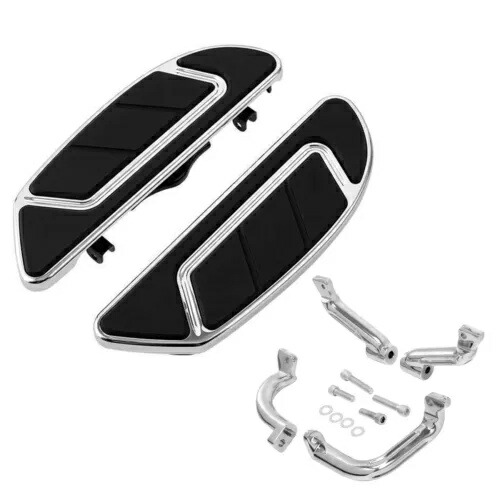 ドライバー フロアボード フットボード ブラケット付き ハーレー ストリート グライド 17-23 クロームに適合 Driver Floorboard Footboard w/ Bracket Fit For Harley Street Glide 17-23 Chrome 【並行輸入品】