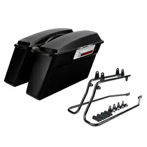 ABS サドルバッグ ラッチ変換ブラケットマウント付き ハーレーソフテイル 84-17 に適合 ABS Saddlebags w/ Latch Conversion Bracket Mount Fit For Harley Softail 84-17 【並行輸入品】