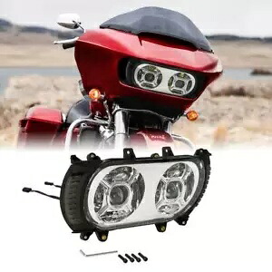 フロント LED デュアルヘッドライト サイドメーカーライト付き ハーレーロードグライド 15-24 2018 に適合 Front LED Dual Headlight w/Side Maker Light Fit For Harley Road Glide 15-24 2018 【並行輸入品】