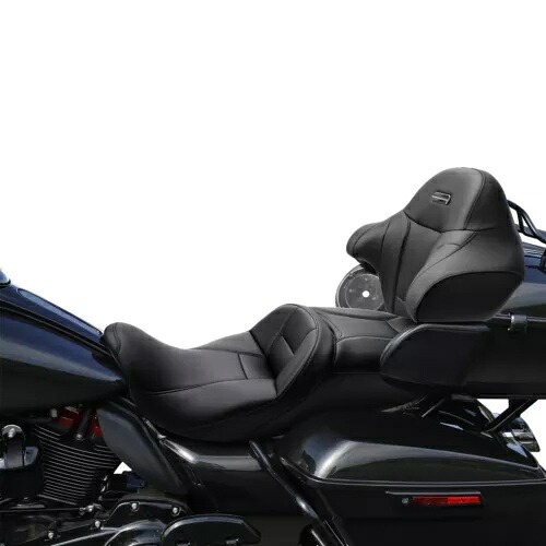ブラック 運転席 助手席 & バックレスト ハーレー ツーリング ロードキング 14-2023 に適合 Black Driver Passenger Seat & Backrest Fit For Harley Touring Road King 14-2023 【並行輸入品】｜カスタムパーツ WORLD倉庫