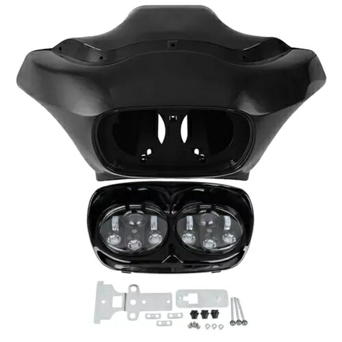 ABS インナーアウターフェアリング LED デュアルヘッドライトハーレーロードグライド FLTR 98-13 に適合 ABS Inner Outer Fairing LED Dual Headlight Fit For Harley Road Glide FLTR 98-13 【並行輸入品】