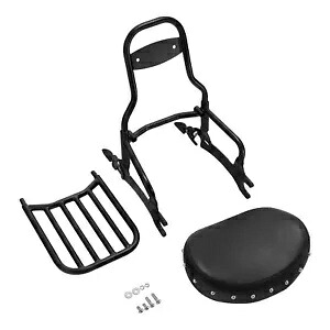 ブラック バックレスト シーシーバー 荷物ラック インディアン チーフテン ダークホース 16-14 に適合 Black Backrest Sissy Bar Luggage Rack Fit For Indian Chieftain Dark Horse 16-14 【並行輸入品】