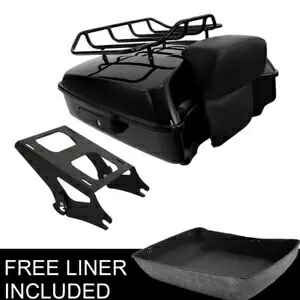 チョップド トランク パッド ラック & 2UP マウント ハーレー ツアー パック ロード グライド キング 14-23 に適合 Chopped Trunk Pad Rack & 2UP Mount Fit For Harley Tour Pak Road Glide King 14-23 【並行輸入品】