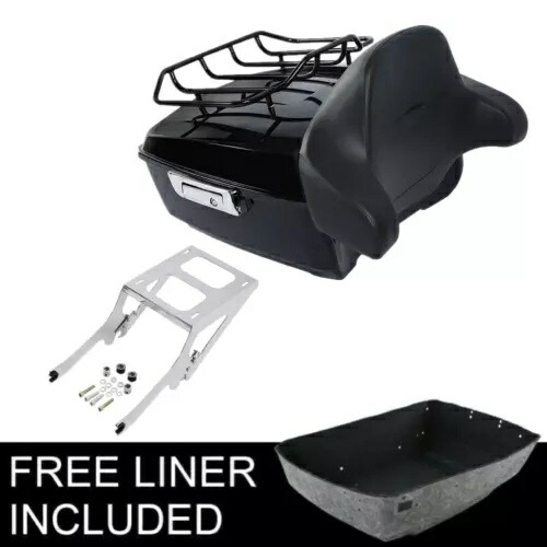 キングトランクバックレストクローム取り付けラックハーレーデラックス FLDE 2018 以降に適合 King Trunk Backrest Chrome Mounting Rack Fit For Harley Deluxe FLDE 2018-Later 【並行輸入品】