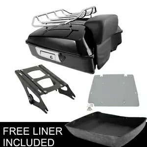 チョップド トランク パッド 2UP マウント & プレート ハーレー ツアーパック ロード グライド キング 14 アップに適合 Chopped Trunk Pad 2UP Mount & Plate Fit For Harley TourPak Road Glide King 14-up 【並行輸入品】