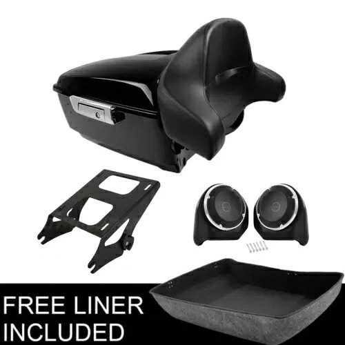 キングパック トランク バックレスト スピーカー + マウント ハーレー ストリート ロード グライド 14 以降に適合 King Pack Trunk Backrest Speakers + Mount Fit For Harley Street Road Glide 14-up 【並行輸入品】