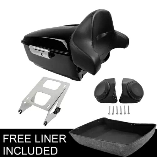 キング トランク バックレスト 6.5 インチ スピーカー & マウント ハーレー ツアー パック ロード キング 14 アップに適合 King Trunk Backrest 6.5\