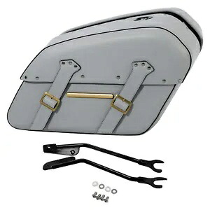 グレーサドルバッグ ブラケット付き ハーレーファットボーイ FLFB ブレイクアウト FXBRS 2018-2023 に適合 Gray Saddlebags w/bracket Fit For Harley Fat Boy FLFB Breakout FXBRS 2018-2023 【並行輸入品】