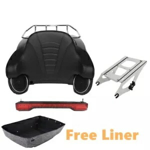 キング トランク パッド トップ ラック LED テール ライト スピーカー ハーレー ツーリング 14-23 に適合 King Trunk Pad Top Rack LED Tail Light Speakers Fit For Harley Touring 14-23 【並行輸入品】