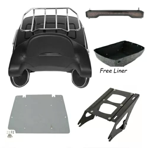 キングトランクバックレスト LED ライトトップマウントラックハーレーストリートグライド 14-23 に適合 King Trunk Backrest LED light Top Mount Rack Fit For Harley Street Glide 14-23 【並行輸入品】