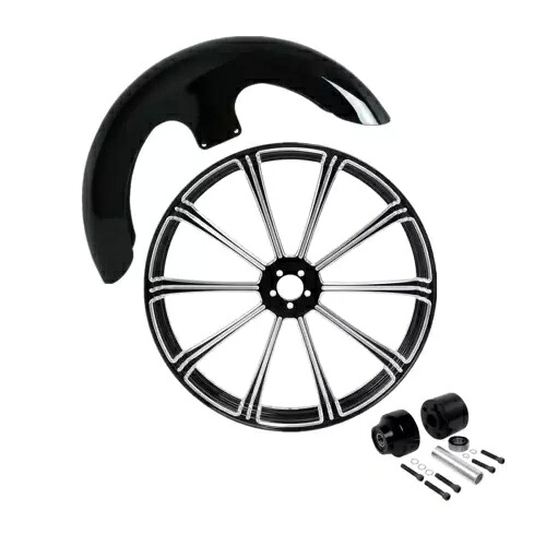 23 インチ フロント ホイール リム シングル ディスク ハブ + フェンダー ハーレー ロード グライド 08 以降に適合 23'' Front Wheel Rim Single Disc Hub +Fender Fit For Harley Road Glide 08-later 【並行輸入品】｜カスタムパーツ WORLD倉庫