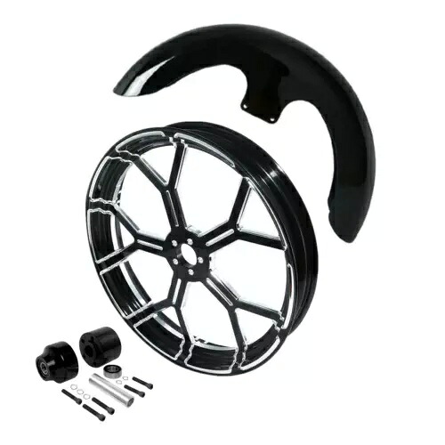 23 インチホイールリムシングルディスクハブフロントフェンダーハーレーエレクトラグライド 08-UP に適合 23'' Wheel Rim Single Disc Hub Front Fender Fit For Harley Electra Glide 08-UP 【並行輸入品】