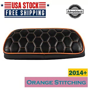 コブラ スモール バックレスト パッド オレンジ カスタム ステッチ 2014+ ハーレー用 Cobra Small Backrest Pad With Orange Custom Stitching for 2014+ Harley 【並行輸入品】