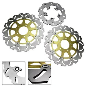 Front & Rear Brake Disc Rotors For Suzuki GSXR600 GSXR750 GSXR1000 04-05 Golden Front & Rear Brake Disc Rotors For Suzuki GSXR600 GSXR750 GSXR1000 04-05 Golden 【並行輸入品】