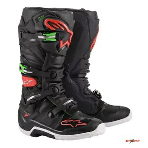 Alpinestars Tech 7 ダート バイク ブーツ サイズ 12 ブラック レッド グリーン モトクロス Alpinestars Tech 7 Dirt Bike Boots Size 12 Black Red Green Motocross 【並行輸入品】