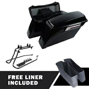 Vivid Black Saddlebags W/ Conversion Bracket Fit For Harley Softail Deluxe 84-17 Vivid Black Saddlebags W/ Conversion Bracket Fit For Harley Softail Deluxe 84-17 【並行輸入品】