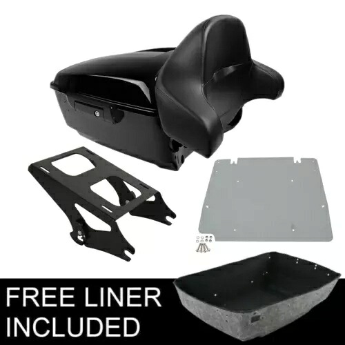 Vivid Black King Trunk Mount Rack Plate Fit For Harley Tour Pak Touring 14-23 22 Vivid Black King Trunk Mount Rack Plate Fit For Harley Tour Pak Touring 14-23 22 【並行輸入品】