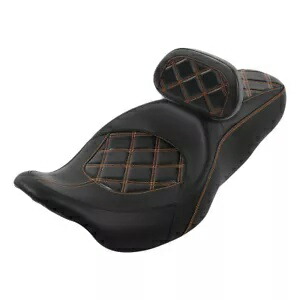 Black+Orange Driver Passenger Seat Rider Pad Fit For Harley Street Glide 09-23 Black+Orange Driver Passenger Seat Rider Pad Fit For Harley Street Glide 09-23 【並行輸入品】