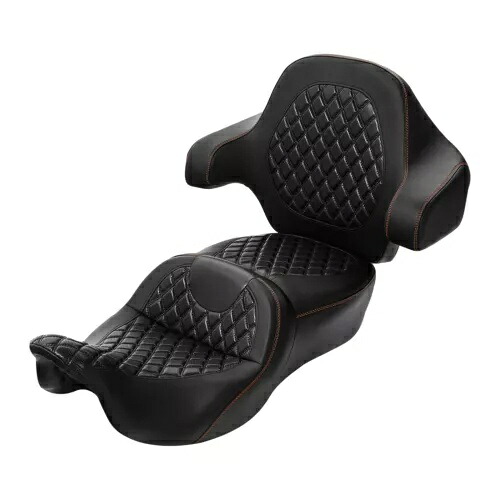 Driver Passenger Seat W/ Backrest Fit For Harley Road Glide 14-23 22 Black Brown Driver Passenger Seat W/ Backrest Fit For Harley Road Glide 14-23 22 Black Brown 【並行輸入品】