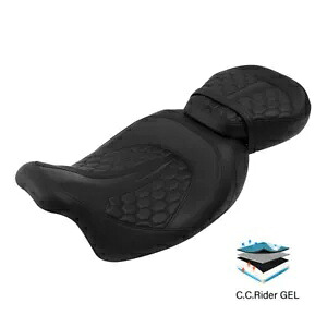 Black Gel Driver Passenger Seat Fit For Harley Touring Electra Road Glide 09-23 Black Gel Driver Passenger Seat Fit For Harley Touring Electra Road Glide 09-23 【並行輸入品】