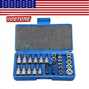 34pc 3/8" Drive Security Torx Star & E Socket Bit Set Tamper Proof Garage Tools 34pc 3/8" Drive Security Torx Star & E Socket Bit Set Tamper Proof Garage Tools 【並行輸入品】|カスタムパーツ WORLD倉庫