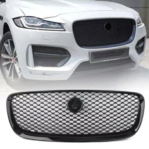 フロントアッパーベントグリル グロスブラックメッシュラジエーター 2016-2020 ジャガー F-PACE用 Front Upper Vent Grille Gloss Black Mesh Radiator For 2016-2020 Jaguar F-PACE 【並行輸入品】