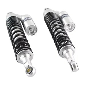 2x 400mm リアエアショックアブソーバースプリングサスペンションスクーターカフェユニバーサル用 2x 400mm Rear Air Shock Absorbers Spring Suspension For Scooter Cafe Universal 【並行輸入品】｜カスタムパーツ WORLD倉庫