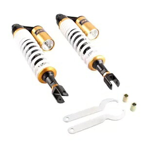 2x 415mm リアエアスプリングショックアブソーバーサスペンションユニバーサルスクーター ATV 2x 415mm Rear Air Spring Shock Absorbers Suspension Universal Scooters ATV 【並行輸入品】｜カスタムパーツ WORLD倉庫