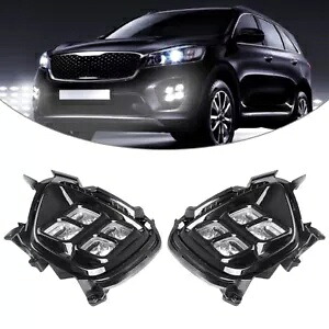 2X 車フォグ DRL LED デイタイムランニングライトアセンブリ起亜ソレント 2015 2016 2X Car Fog DRL LED Daytime Running Light Assembly For KIA Sorento 2015 2016 【並行輸入品】｜カスタムパーツ WORLD倉庫