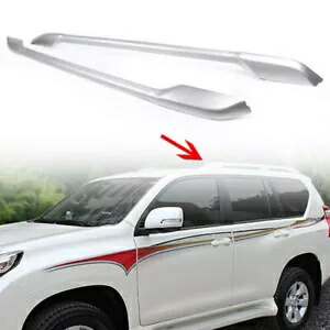 シルバールーフラックレールサイド荷物キャリアバートヨタプラド FJ150 2010-18 Silver Roof Rack Rail Side Luggage Carrier Bars For Toyota Prado FJ150 2010-18 【並行輸入品】