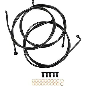 LA CHOPPERS LA-8052B13M ブラック ミッドナイト ブレイデッド ブレーキ ライン キット LA CHOPPERS LA-8052B13M Black Midnight Braided Brake Line Kit 【並行輸入品】