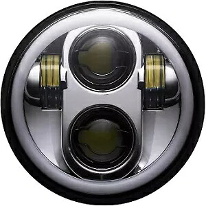 カスタム ダイナミクス CD-575-H-C クローム 5.75 インチ LED Halo ヘッドランプ Custom Dynamics CD-575-H-C Chrome 5.75\