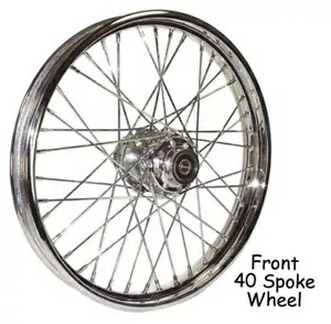 40 スポーク 19 インチ クローム フロント ホイール 19 x 2.5 ハーレー ナロー グライド スポーツスター ダイナ FXR 40 Spoke 19\