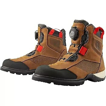 アイコン ブラウン ストームホーク オートバイ ストリート ライディング用防水ブーツ Icon Brown Stormhawk Waterproof Boots for Motorcycle Street Riding 【並行輸入品】